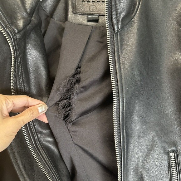 Blank NYC | Essential Faux Leather Zip Front Cropped Moto Jacket Black Small - Picture 8 of 11